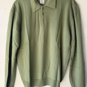 Bachrach Olive Merino Wool Polo